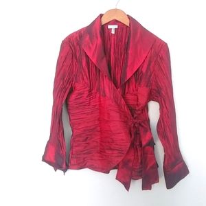 Harve Bernard XL Ruby Crossover Hip Tie Holiday Top